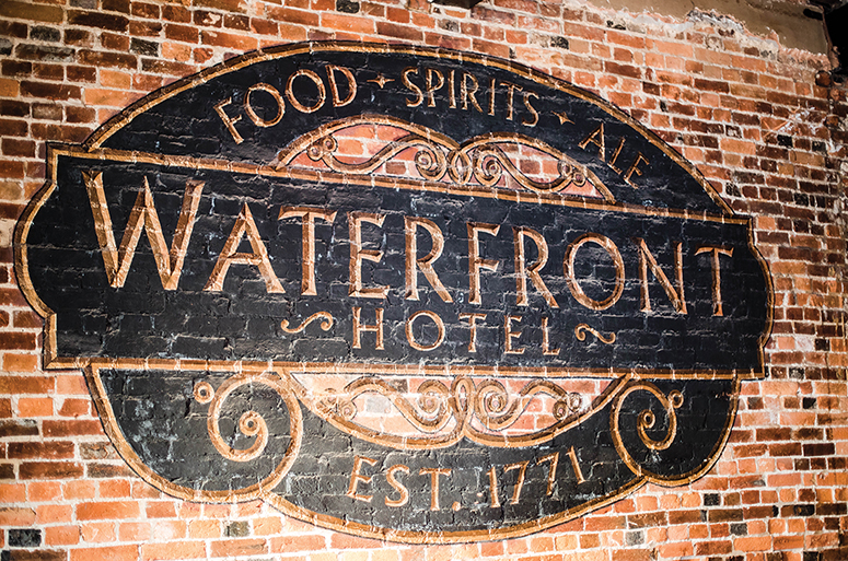 Waterfront Hotel Bar Interior Sign